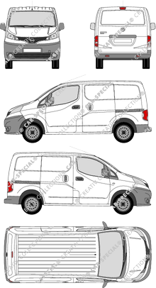 Nissan NV200, Kastenwagen, 5 Doors, Rear Flap, 2 Sliding Doors (2009)