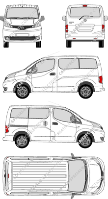 Nissan NV200, Minibus, 4 Doors, Rear Flap, 1 Sliding Door (2009)