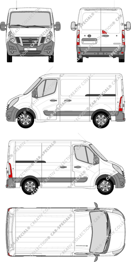 Nissan NV400, FWD, Kastenwagen, L1H1, Rear Wing Doors, 2 Sliding Doors (2012)