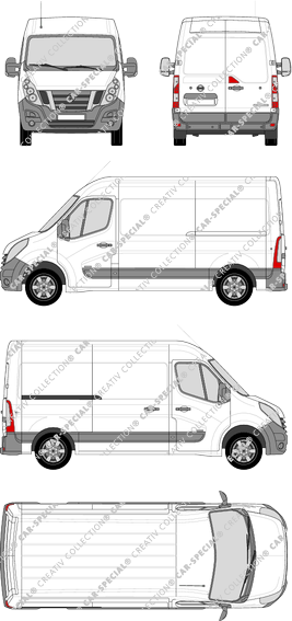 Nissan NV400, FWD, van/transporter, L2H2, Rear Wing Doors, 1 Sliding Door (2012)