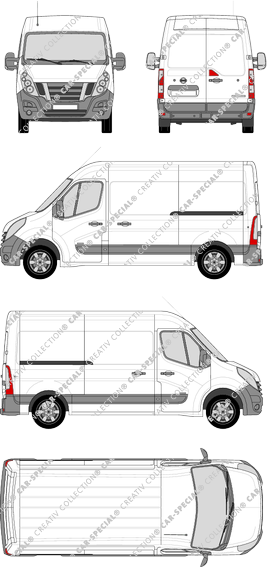 Nissan NV400, FWD, van/transporter, L2H2, Rear Wing Doors, 2 Sliding Doors (2012)