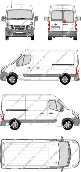 Nissan NV400, FWD, van/transporter, L2H2, rear window, Rear Wing Doors, 2 Sliding Doors (2012)