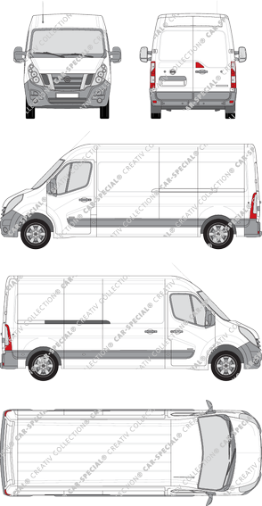Nissan NV400, FWD, van/transporter, L3H2, Rear Wing Doors, 1 Sliding Door (2012)