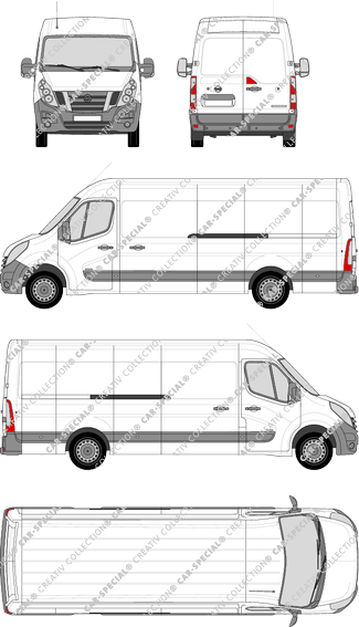 Nissan NV400, RWD, van/transporter, L4H2, Rear Wing Doors, 2 Sliding Doors (2012)