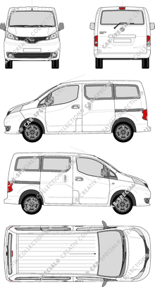 Nissan Evalia, combi, 5 Doors, Rear Flap, 2 Sliding Doors (2012)