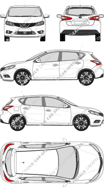 Nissan Pulsar Hatchback, actual (desde 2014) (Niss_252)