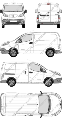 Nissan e-NV200, van/transporter, Rear Wing Doors, 1 Sliding Door (2014)
