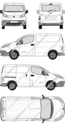 Nissan e-NV200, Kastenwagen, Heck verglast, Rear Flap, 1 Sliding Door (2014)