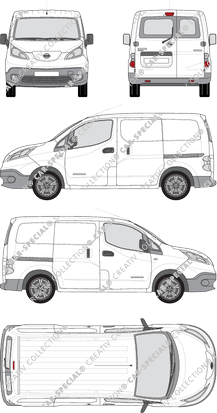 Nissan e-NV200, van/transporter, rear window, Rear Wing Doors, 2 Sliding Doors (2014)