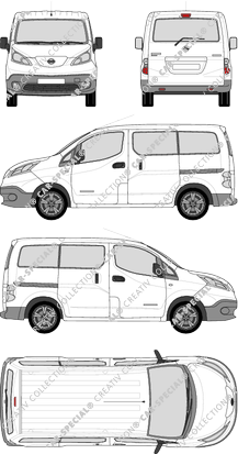 Nissan e-NV200, microbús, Rear Flap, 2 Sliding Doors (2014)