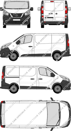 Nissan NV300, Kastenwagen, L1H1, Rear Wing Doors, 1 Sliding Door (2017)