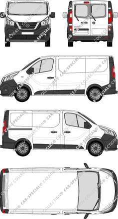 Nissan NV300, van/transporter, L1H1, rear window, Rear Wing Doors, 1 Sliding Door (2017)