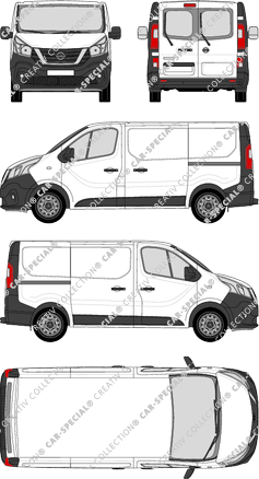 Nissan NV300, van/transporter, L1H1, rear window, Rear Wing Doors, 2 Sliding Doors (2017)