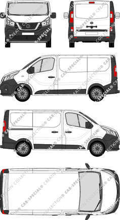 Nissan NV300, fourgon, L1H1, Rear Flap, 1 Sliding Door (2017)