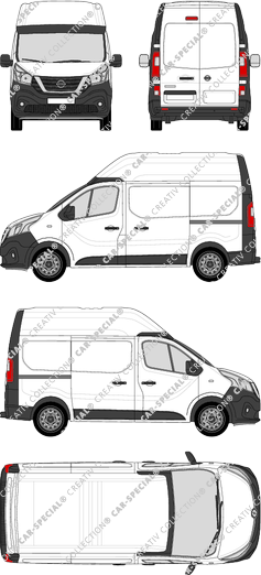 Nissan NV300, Kastenwagen, L1H2, Rear Wing Doors, 2 Sliding Doors (2017)