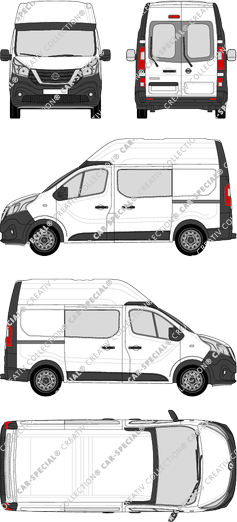 Nissan NV300, Kastenwagen, L1H2, Heck verglast, Doppelkabine, Rear Wing Doors, 2 Sliding Doors (2017)