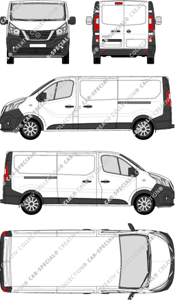 Nissan NV300, fourgon, L2H1, Rear Wing Doors, 2 Sliding Doors (2017)