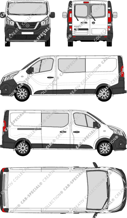 Nissan NV300, furgone, L2H1, vitre arrière, Doppelkabine, Rear Wing Doors, 1 Sliding Door (2017)