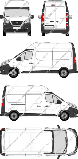 Nissan NV300, van/transporter, L2H2, Rear Wing Doors, 1 Sliding Door (2017)