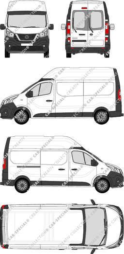 Nissan NV300, van/transporter, L2H2, rear window, Rear Wing Doors, 1 Sliding Door (2017)