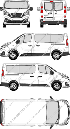 Nissan NV300, camionnette, L1H1, Rear Wing Doors, 2 Sliding Doors (2017)