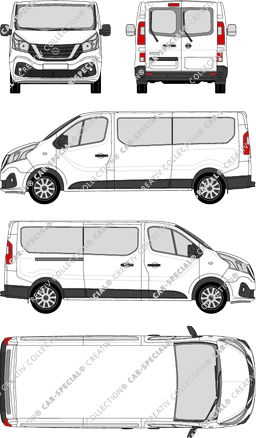 Nissan NV300, minibus, L2H1, Rear Wing Doors, 1 Sliding Door (2017)
