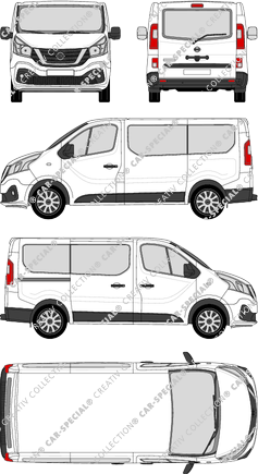 Nissan NV300, camionnette, L1H1, Rear Flap, 1 Sliding Door (2017)