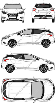 Nissan Micra, actueel (sinds 2017) (Niss_324)