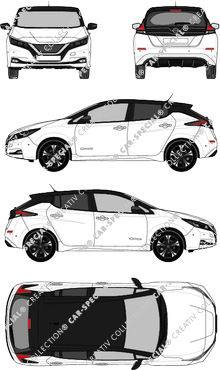 Nissan Leaf, Hayon, 5 Doors (2018)