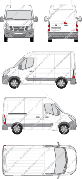 Nissan NV400, FWD, Kastenwagen, L1H2, Rear Wing Doors, 1 Sliding Door (2012)