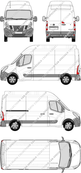 Nissan NV400, FWD, van/transporter, L2H3, Rear Wing Doors, 1 Sliding Door (2012)