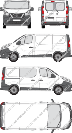 Nissan NV300, furgón, L1H1, Heck verglast, rechts teilverglast, Rear Wing Doors, 1 Sliding Door (2017)