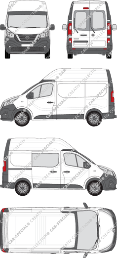 Nissan NV300, van/transporter, L1H2, Heck verglast, rechts teilverglast, Rear Wing Doors, 1 Sliding Door (2017)