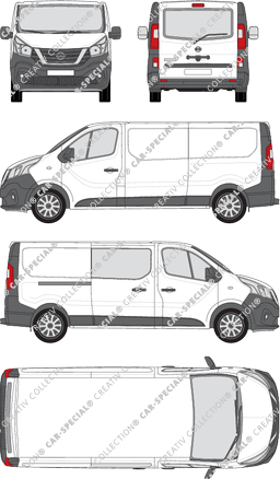 Nissan NV300, Kastenwagen, L2H1, Heck verglast, rechts teilverglast, Rear Flap, 1 Sliding Door (2017)