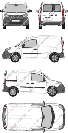 Nissan NV250, furgone, L1H1, vitre arrière, Rear Wing Doors, 1 Sliding Door (2019)