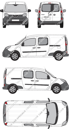 Nissan NV250, furgón, L2H1, ventana de parte trasera, cabina doble, Rear Wing Doors, 2 Sliding Doors (2019)