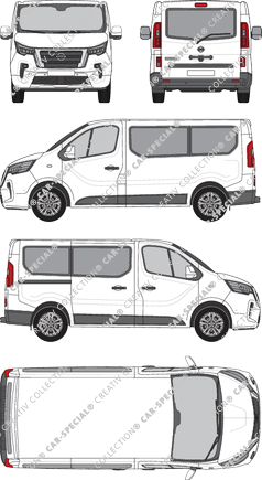 Nissan NV300, camionnette, L1H1, Rear Flap, 1 Sliding Door (2021)