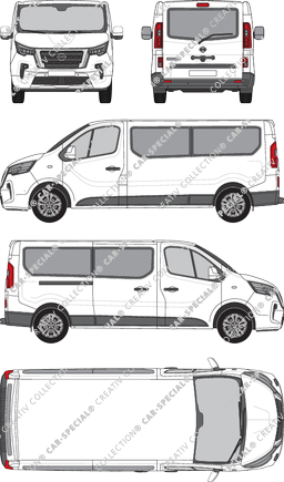 Nissan NV300, camionnette, L2H1, Rear Flap, 1 Sliding Door (2021)