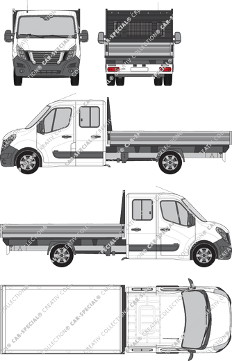 Nissan NV400 Zwillingsbereifung, FWD, pont, L3, double cabine (2020)