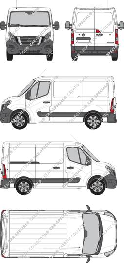 Nissan NV400, FWD, van/transporter, L1H1, Rear Wing Doors, 1 Sliding Door (2020)