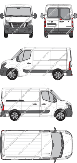 Nissan NV400, FWD, van/transporter, L1H1, rear window, Rear Wing Doors, 1 Sliding Door (2020)