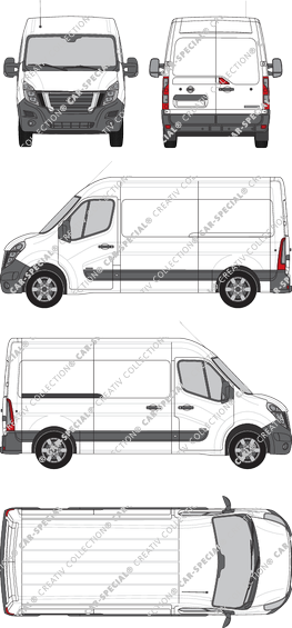 Nissan NV400, FWD, van/transporter, L2H2, Rear Wing Doors, 1 Sliding Door (2020)