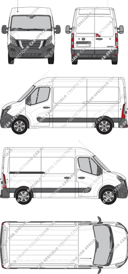 Nissan NV400, FWD, furgone, L2H2, Rear Wing Doors, 1 Sliding Door (2020)