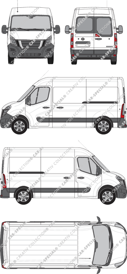 Nissan NV400, FWD, van/transporter, L2H2, rear window, Rear Wing Doors, 2 Sliding Doors (2020)