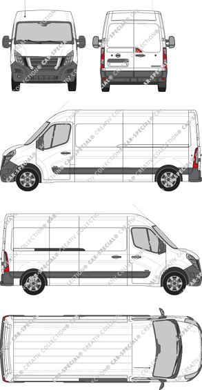 Nissan NV400, FWD, van/transporter, L3H2, Rear Wing Doors, 1 Sliding Door (2020)