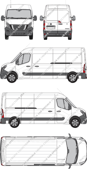 Nissan NV400, FWD, van/transporter, L3H2, Rear Wing Doors, 2 Sliding Doors (2020)