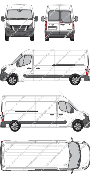 Nissan NV400, FWD, van/transporter, L3H2, rear window, Rear Wing Doors, 2 Sliding Doors (2020)