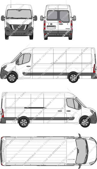 Nissan NV400, RWD, van/transporter, L4H2, rear window, Rear Wing Doors, 1 Sliding Door (2020)