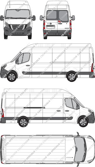 Nissan NV400, RWD, van/transporter, L4H3, rear window, Rear Wing Doors, 1 Sliding Door (2020)