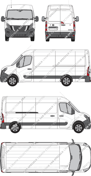 Nissan NV400, RWD, van/transporter, L3H2, Rear Wing Doors, 1 Sliding Door (2020)